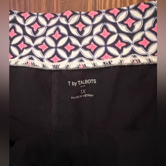 TALBOTS Pink White Navy Geometric Skirt Pockets Shorts underneath NWT plus size - Picture 4 of 7
